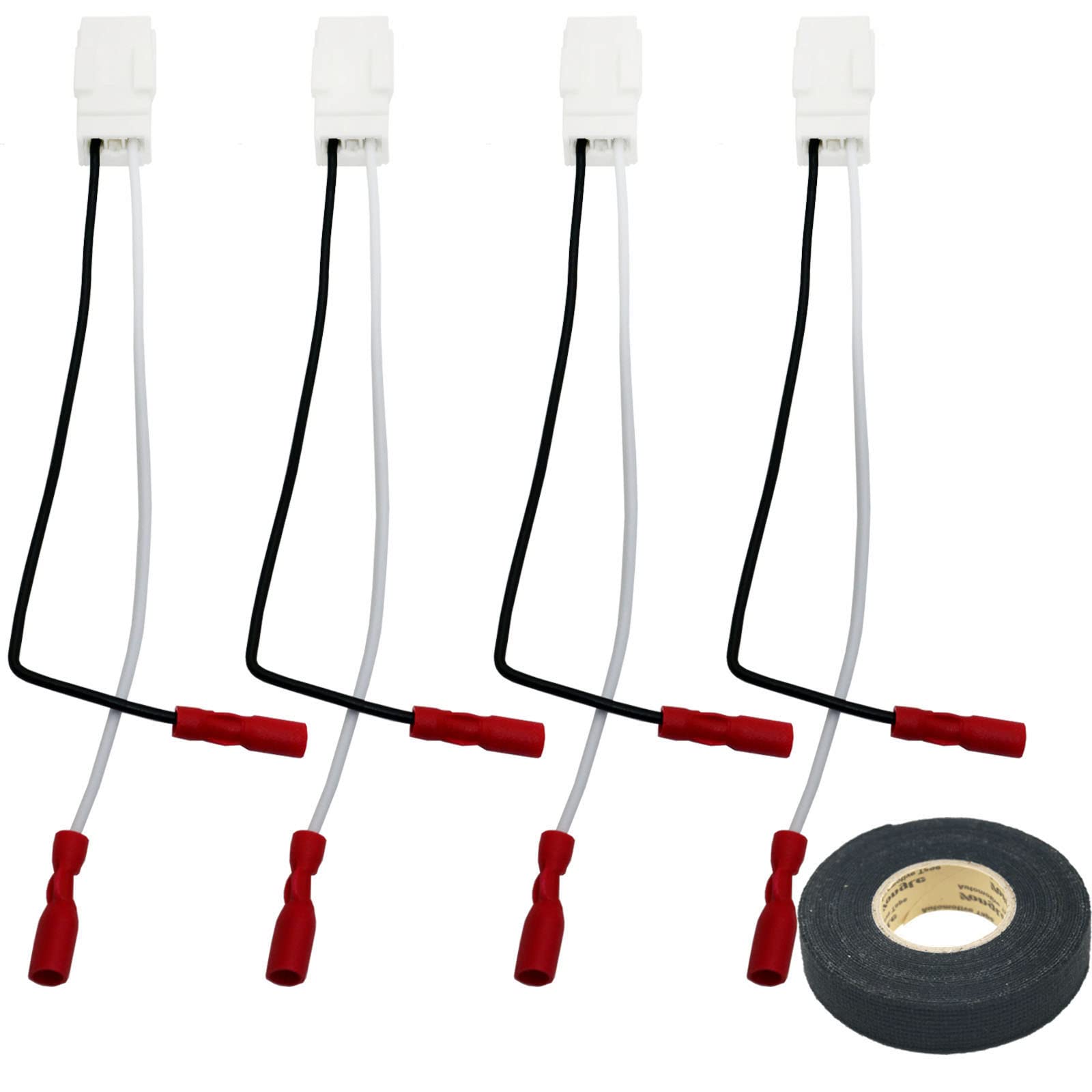 Chenx 72 6514 Car Speaker Adapter Harness Plug Front And Rear Doors Are Suitable For Dodge Jeep Chrysler Car Horn Connector Harness 4 Piece And Send Another Roll Of Flame Retardant Flannelette Tape